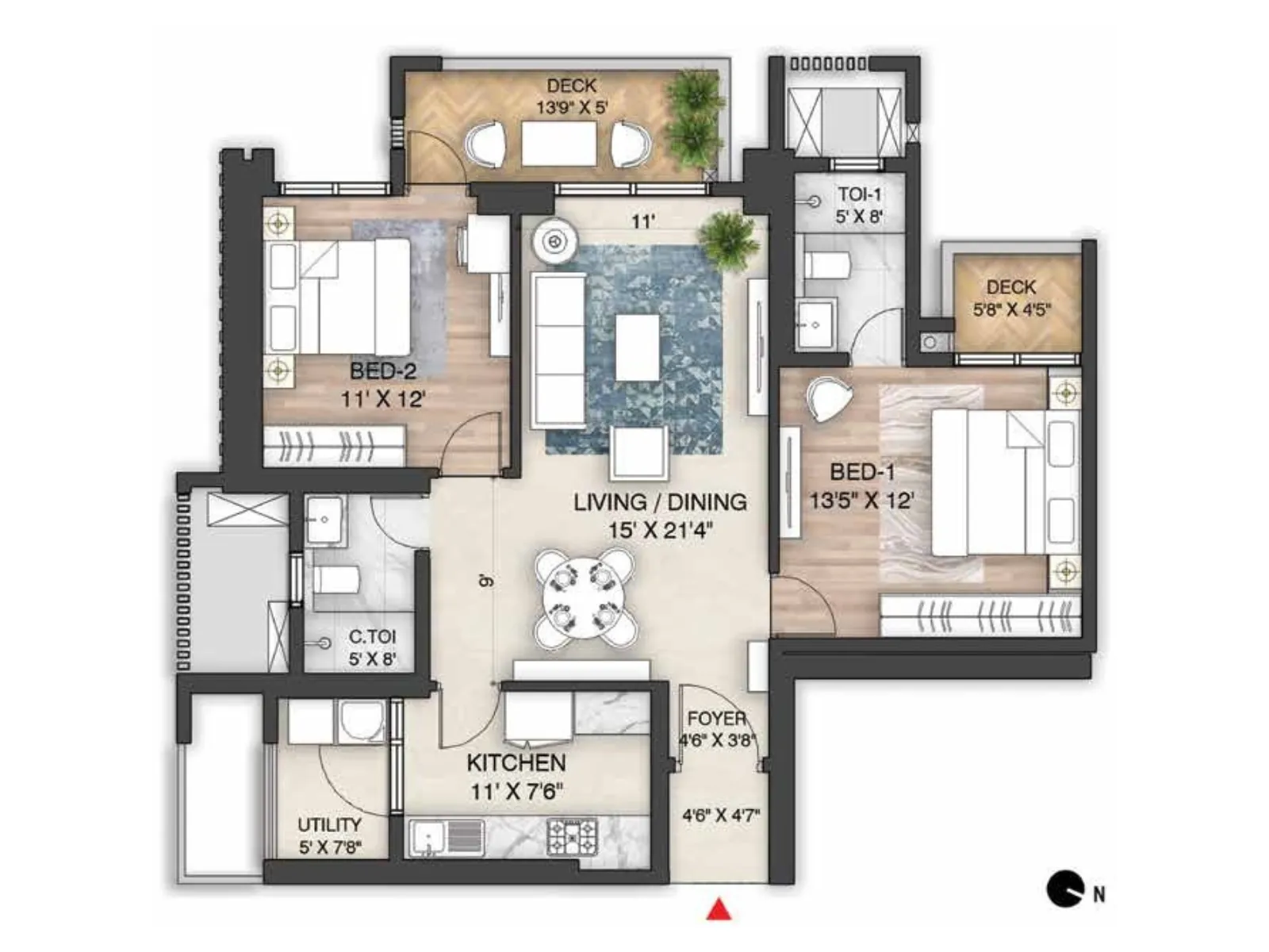 SOBHA Rivana 4 BHK floor plan